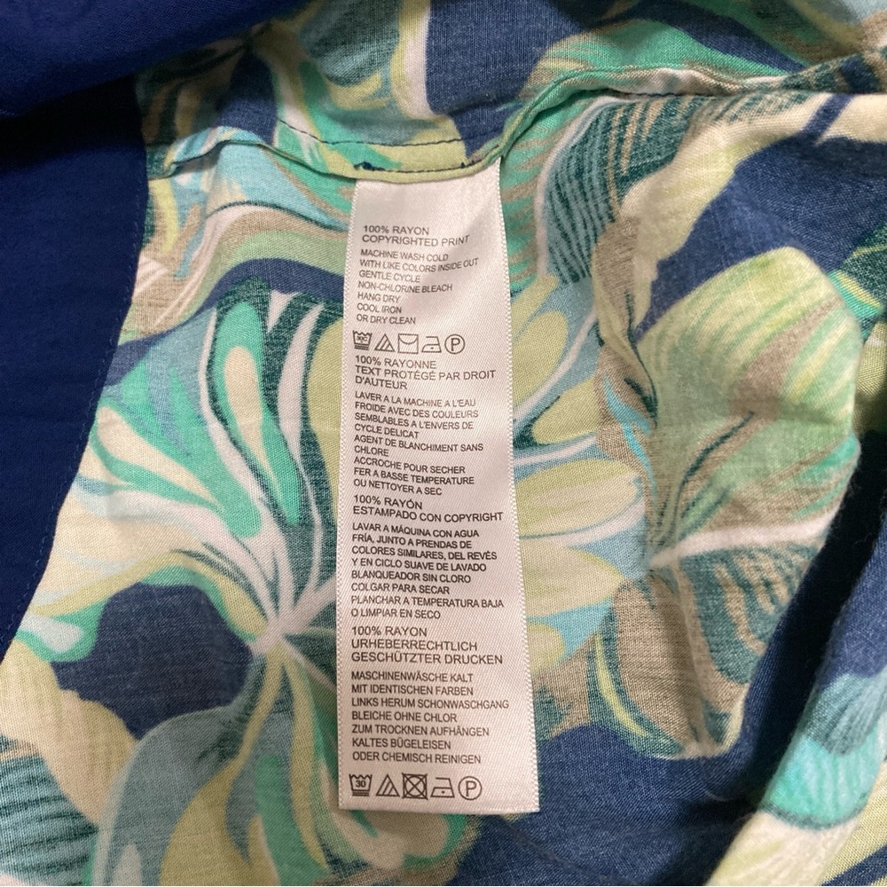 Tommy Bahama Midi Dress Floral Women Blue Green Long Casual M sleeveles - Picture 8 of 16